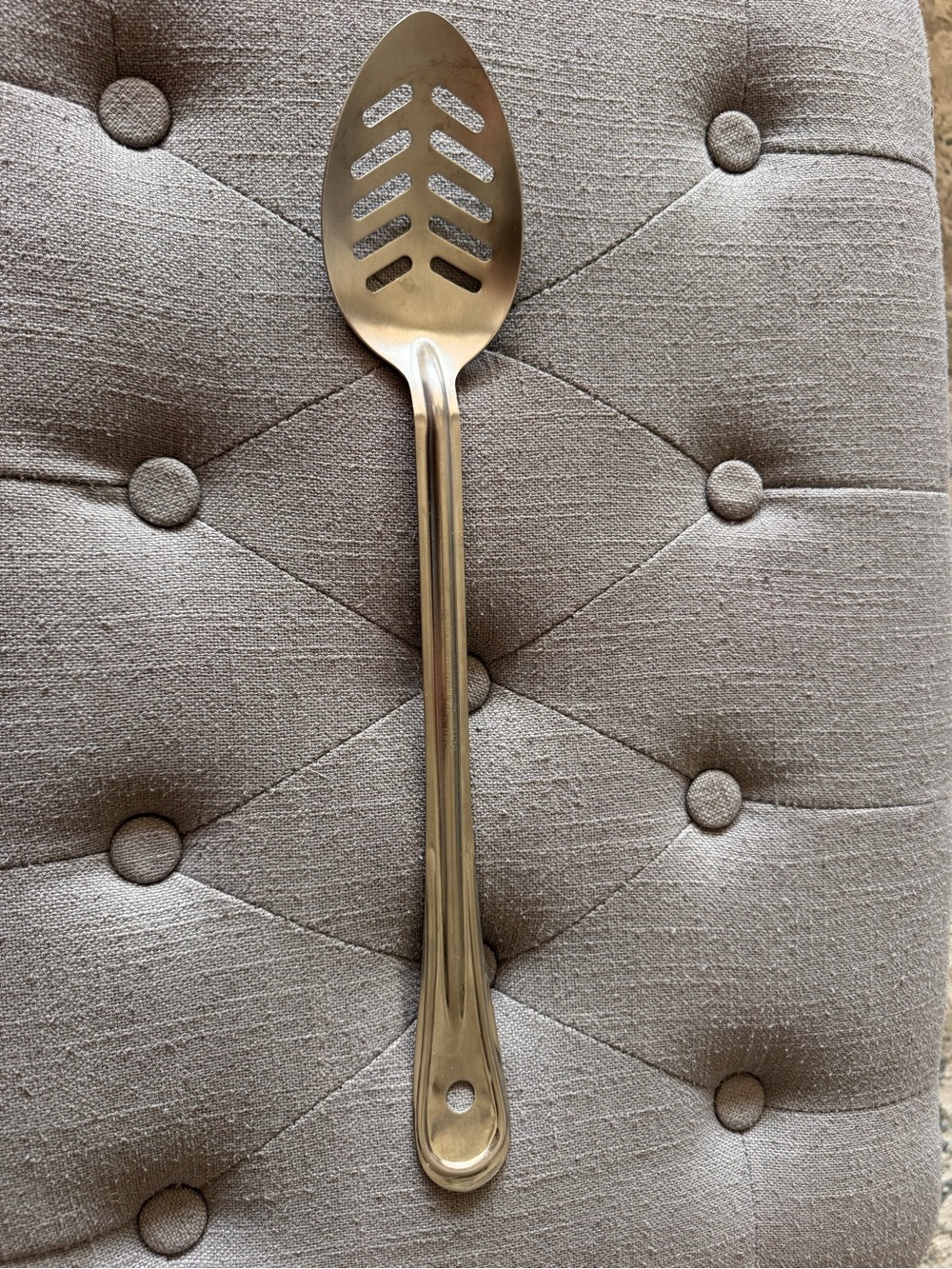 Stainless Steel Slottedy Serving Spoon - Silver